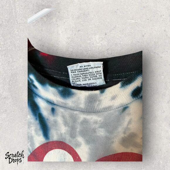 Vintage Fruit of the Loom Rolling Stones Tie-Dye T-Shirt Size XL Retro Band Tee - Picture 3 of 5